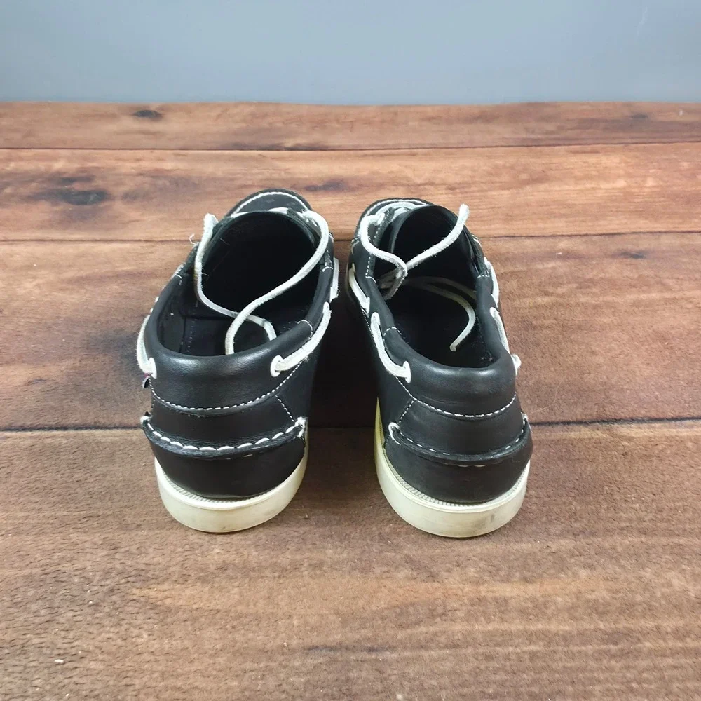 Sebago Docksides Boat Shoes Mens Size 9.5 Black Good Leather Moc Toe Loafer